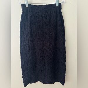 Vince Black Textured Pencil Skirt